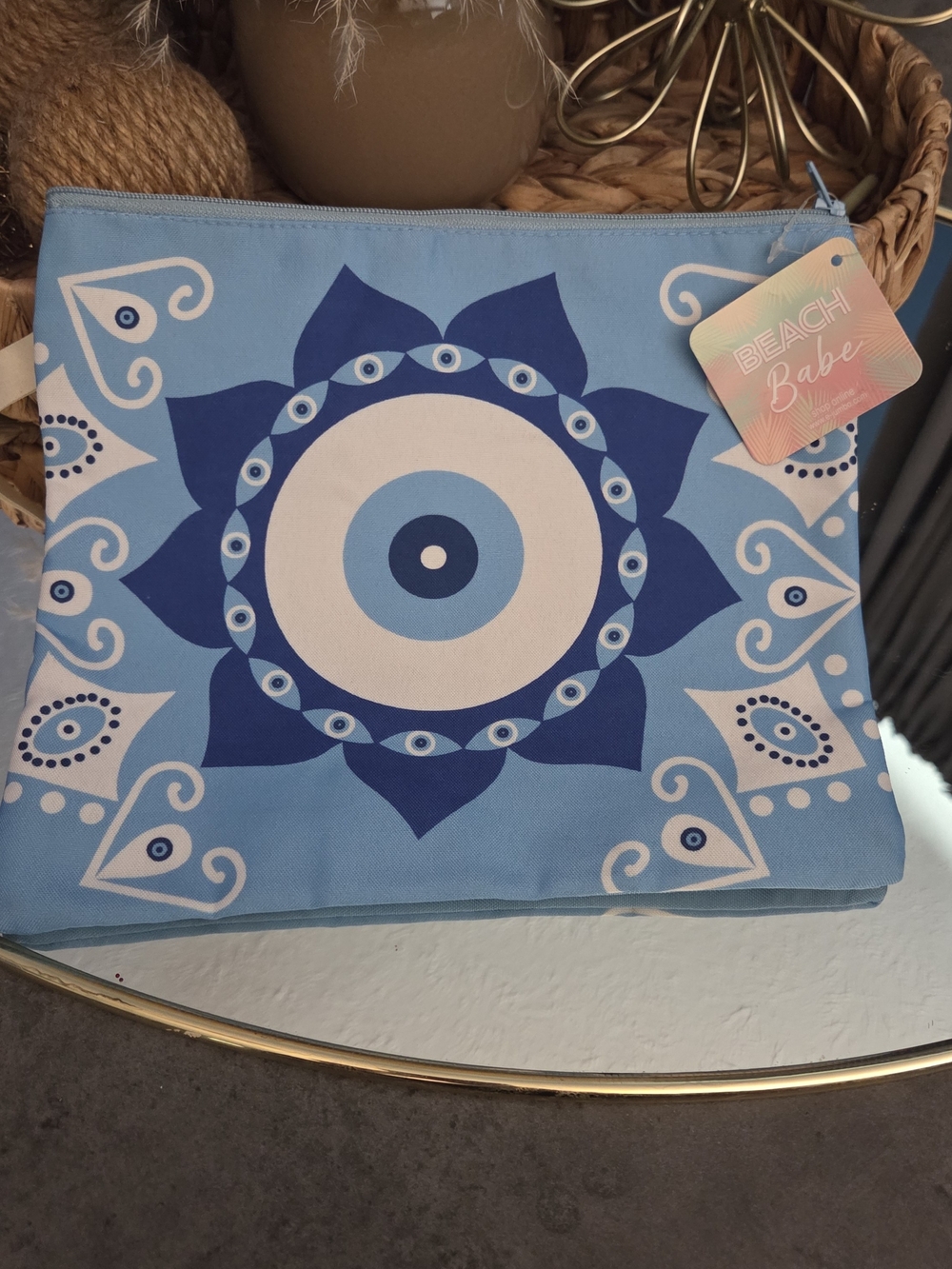 Evil Eye Swimsuit Wet Bag NWT Beach Pouch Ny Beach Babe Travel Zip Case